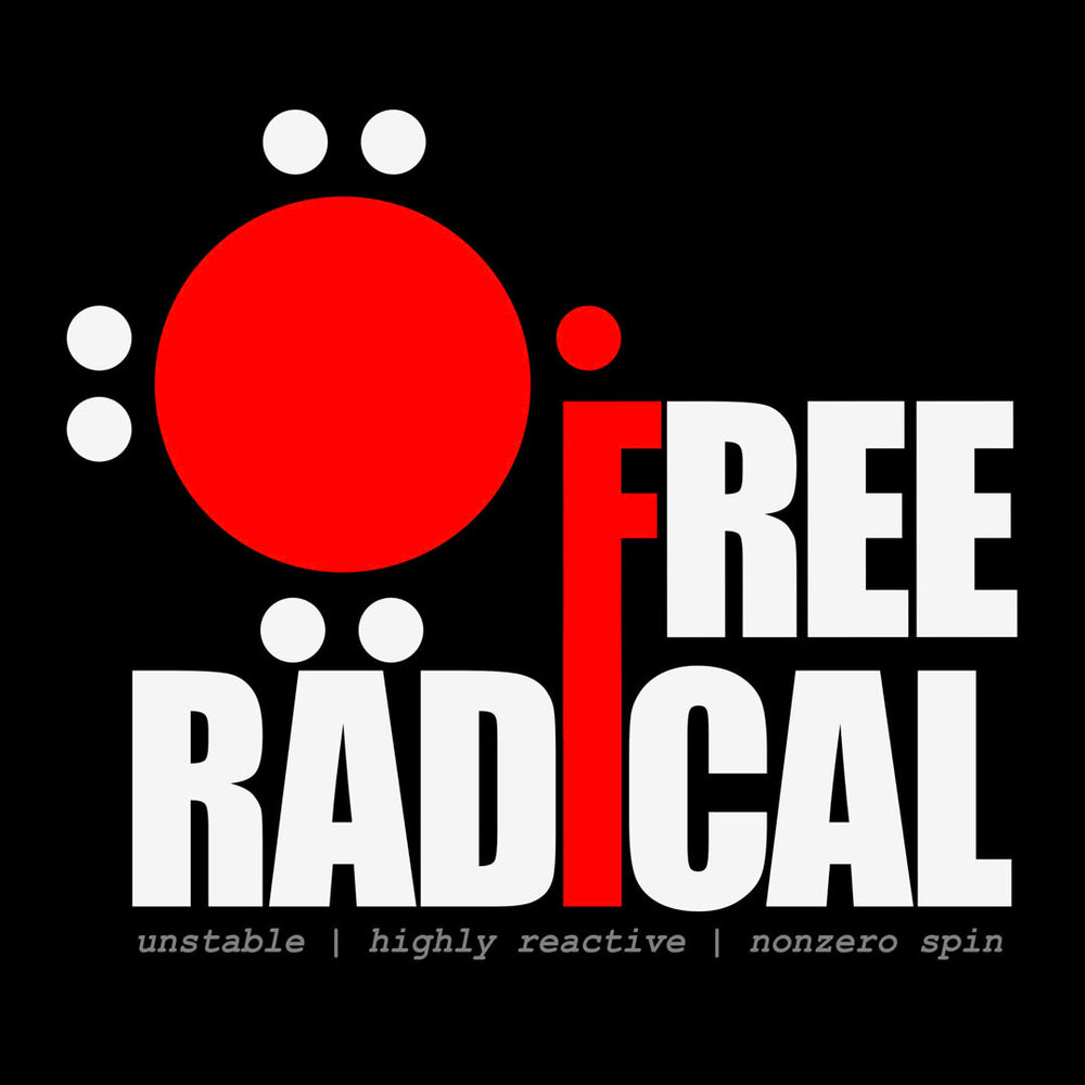 'Free Radical' Art-Shirt design by Gary McFeat, black colourway